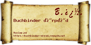 Buchbinder Árpád névjegykártya